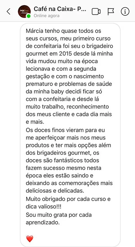 Depoimento de aluna